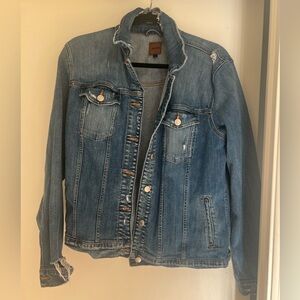 Denim Jacket with Distressed Details